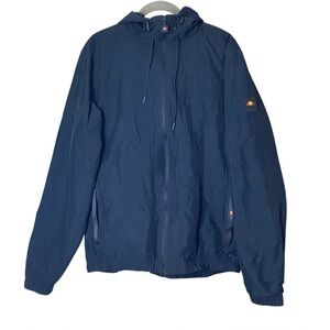 Ellesse Losali Full Zip Hooded Golf Jacket Black Mens Medium Lightweight Sporty